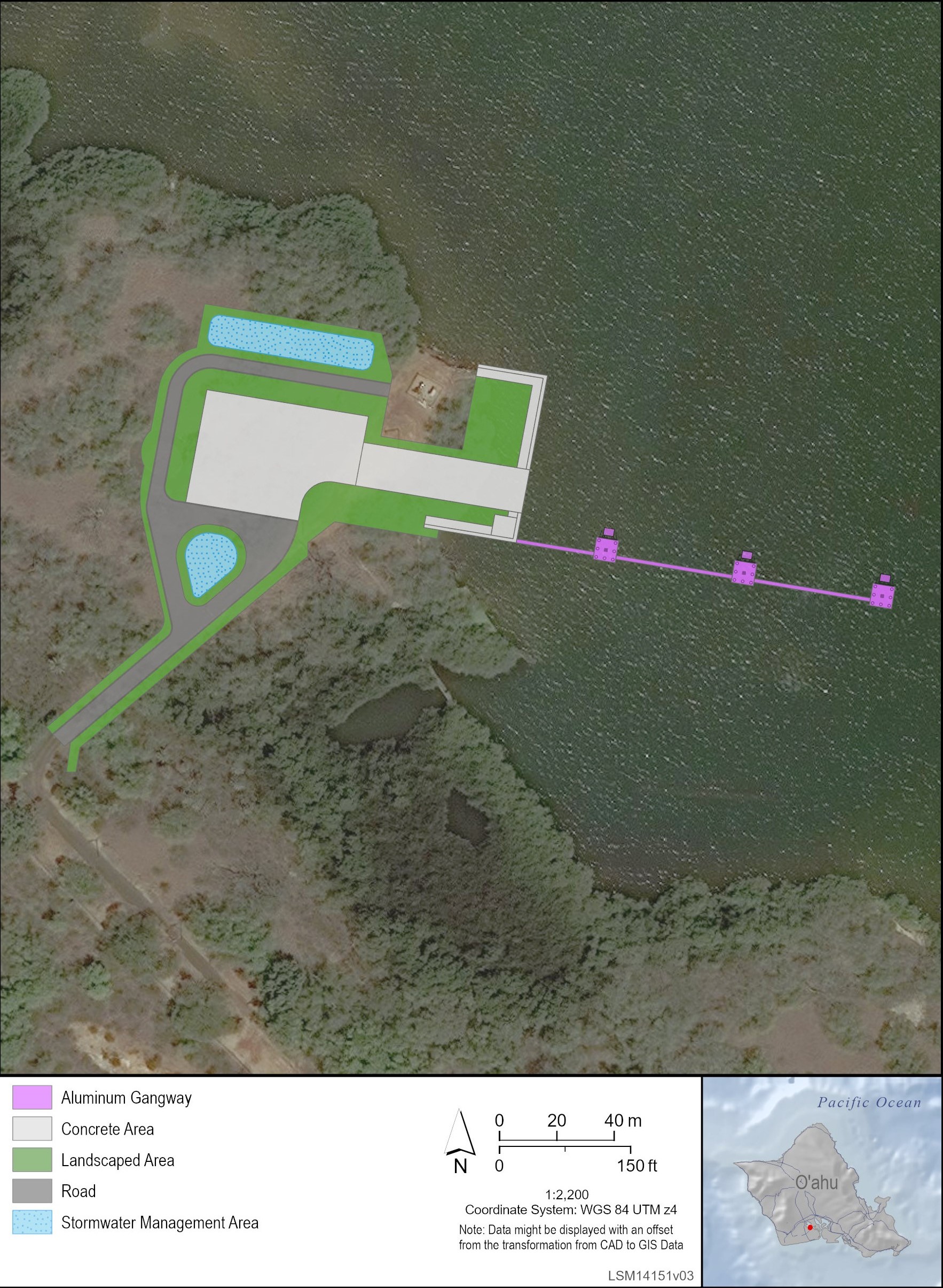 This is a graphic showing the proposed Roll-on/Roll-off facilities at West Loch under Alternatives 1 and 2.